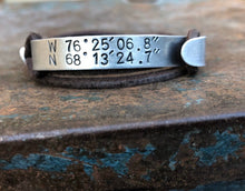 Load image into Gallery viewer, Mooond | Men&#39;s Raw leather Bracelet | Engraved for him
